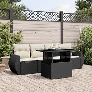 Homgoday 5-teiliges Polyrattan Gartenmöbel-Set AEI-3268356IT-GPLZJ