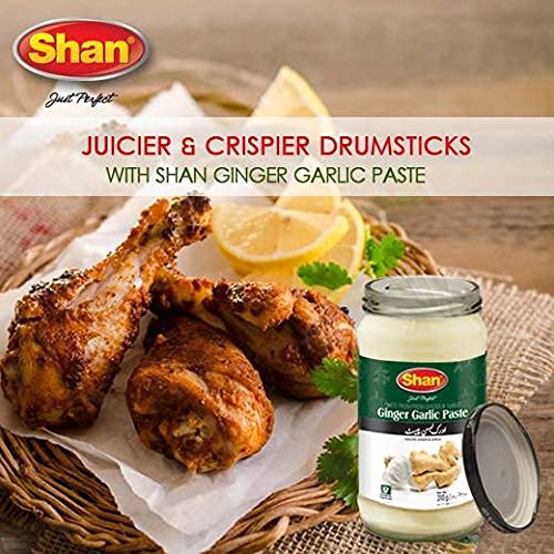 Shan Ginger Garlic Paste 10.93 Oz (310G) - Traditional Taste Enhancing Cooking Paste From Fresh Ground Ginger And Garlic - Suitable For Vegetarians - Airtight Glass Jar #TOP7
