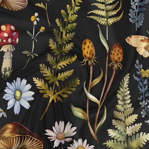 Forest Mushroom Snails Leaves Square Silk Scarf for Women, 23.6" Lightweight Fashion Scarves Wraps, Silk Like Hair Neck Scarf Headband Bandanas for Ladies3