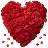 HongyiTime 800 PCS Artificial Silk Rose Petals Decoration for Romantic Night, Wedding, Event, Party, Decoration, Color Red Rose Petals