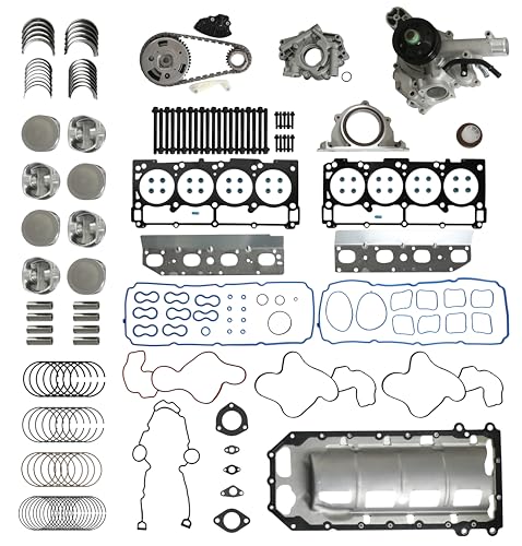 5.7 MDS Camshaft Head Gasket Kit W Oil Pump Water Pump Piston Kit Engine Bearing Fit For Chrysler 300 Dodge Challenger Charger Durango Ram Jeep Grand Cherokee Commander 5.7L V8 2009-2015