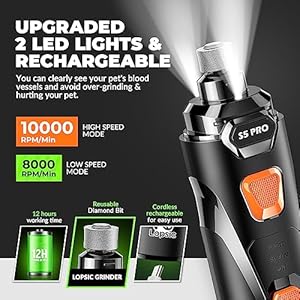Dognailgrinderwith2ledlightspowerful2speeddognailtrimmerswith3grindingwheelssuperquietrechargeablepetdognailclipperskitforlargemediumdogscatssmallanimalnailcare  Cucciolini Doodles   cucciolini doodles