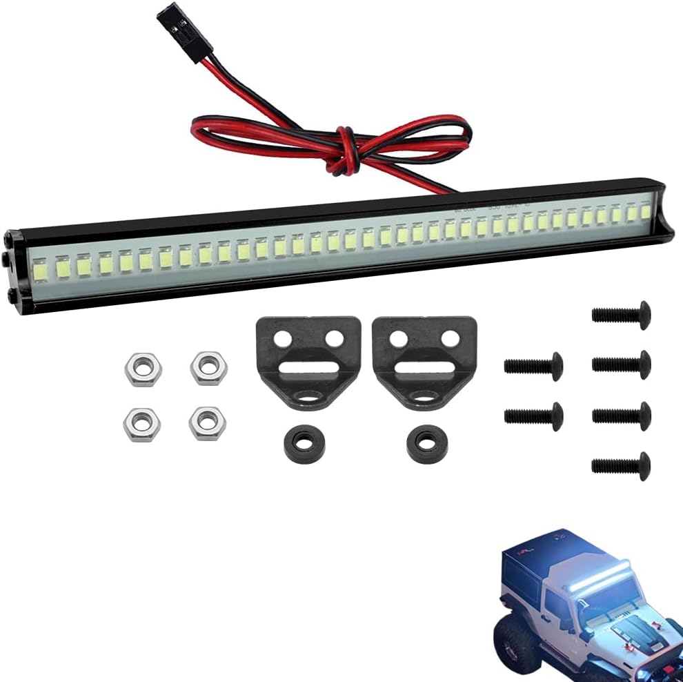 Globact Super Bright RC LED Light bar Roof LED Lamp Kit 36 LED Light Bar for Traxxas TRX-4 SCX10 90027 SCX10 II 90046 RC4WD D90 1/10 RC Rock Crawler Car
