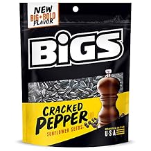 BIGS Sunflower Seeds, Cracked Pepper Flavor, 5.35 oz. Pack of 12