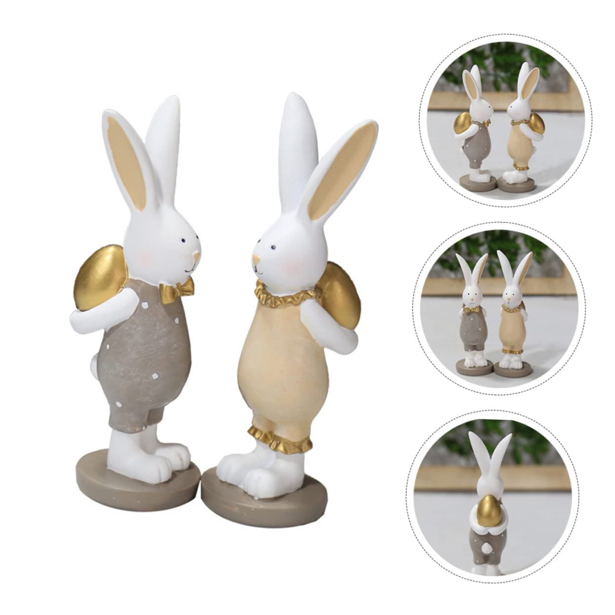 Cabilock 2 Set Decorazione Pasquale Coniglietto Pulcino Divertente Roba Da Coniglio Figurina Coop Criceto Pulcini Gonks Giocattoli Forniture Per Conigli Gonfiabile Maiale Resina 2 Pezzi * 2