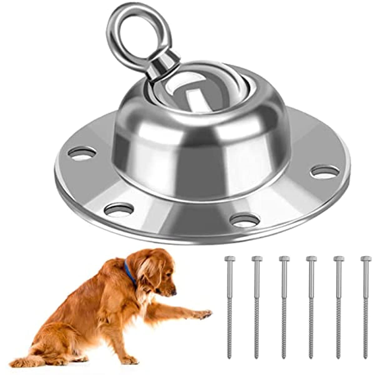 Ancoraggio Per Cani Girevole 360&deg; | Con Bulloni E Corda | Per Esterno