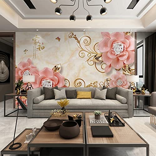 Fleur en relief murale pour transformer un mur blanc en décor 3D marbre
