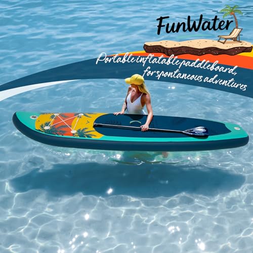 Image of FunWater 11' /10'6 inch Inflatable Stand Up Paddle Board with Premium SUP Paddleboard Accessories, Wide Stable Anti-Slip EVA Deck,Paddle Boards for Adults & Youth of All Skill Levels