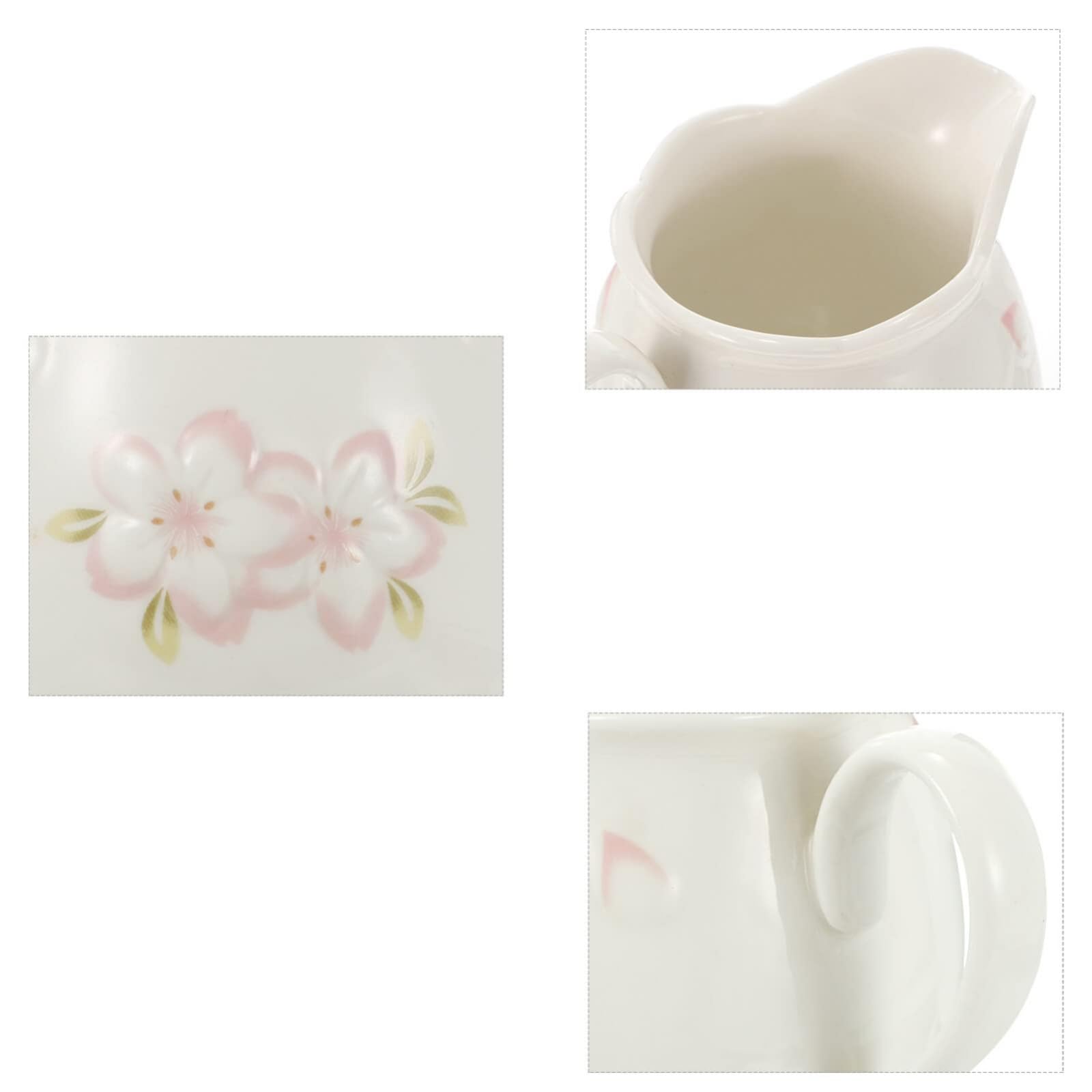 Pot à crème en céramique pour Faire mousser Le Lait, pichet pour Sauce à café, pichet à Expresso, Tasse en céramique, pichet à Sauce, verseur de Lait, céramique avec Couvercle, sucrier, Blanc
