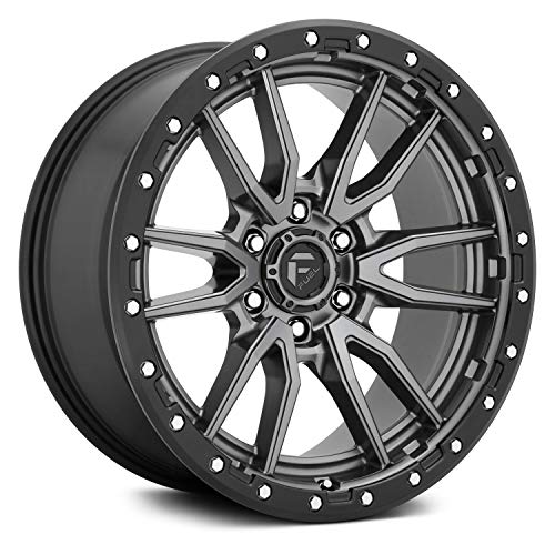 FUEL OFF-ROAD D680 Custom Wheel - 17x9, 12 Offset, 6x139.7 Bolt Pattern, 106.1mm Hub - Anthracite Center with Black Lip Rim