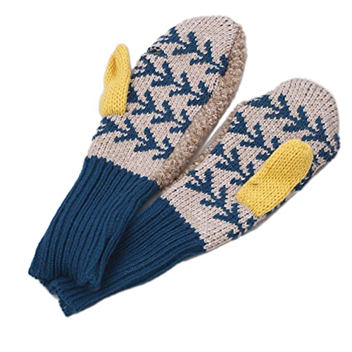 Thick Mittens Winter Crochet Gloves Hand Warmer Mitten For Tips Knit Elastic Cuff G