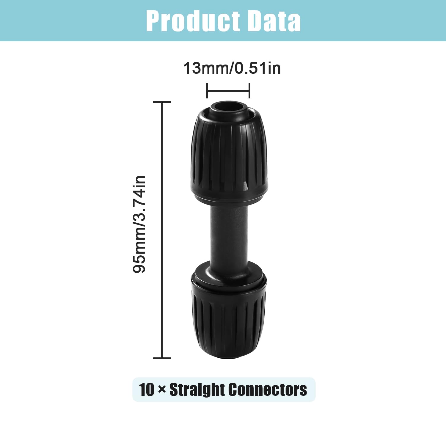 VooGenzek 10 PCS 16mm Drip Irrigation Fittings, Lock Barbed Straight Connectors, Drip Tubing Barbed Connectors - Image 2