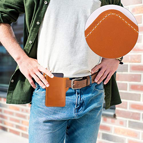 VILLCASE Celular Couro Coldre Telefone Cintura Cinto Bolsa Caso Bainha Com Furo para Os Homens