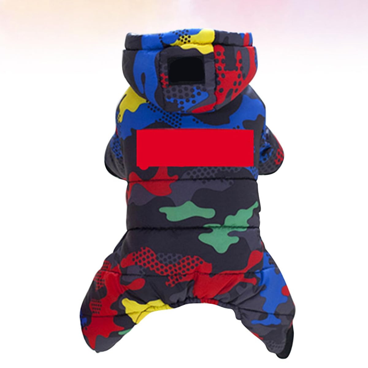 PRETYZOOM 2pezzi Cappotto Invernale Spesso per Cani Camouflage con Design Bottoni Abbigliamento per Animali Domestici per Bulldog Francese e Altri Cani Taglia Rosso