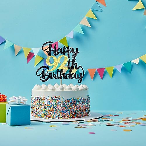 Image of 92th Happy birthday cake topper happy birthday cake decoration 92th birthday party decoration gift plugin (92)