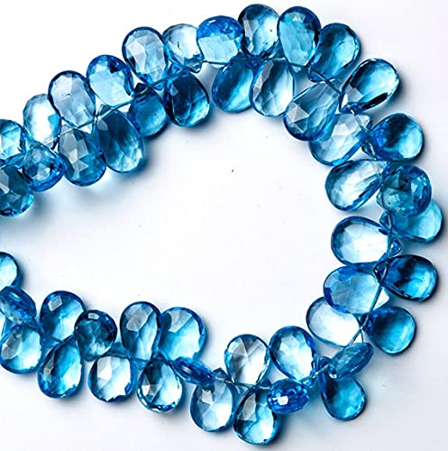 Brin d'apatite bleue naturelle taillée en poire, le cadeau idéal pour passionnés de minéraux
