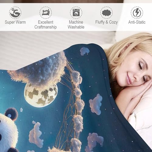 Couverture douce de qualité supérieure motif panda lit 150x200