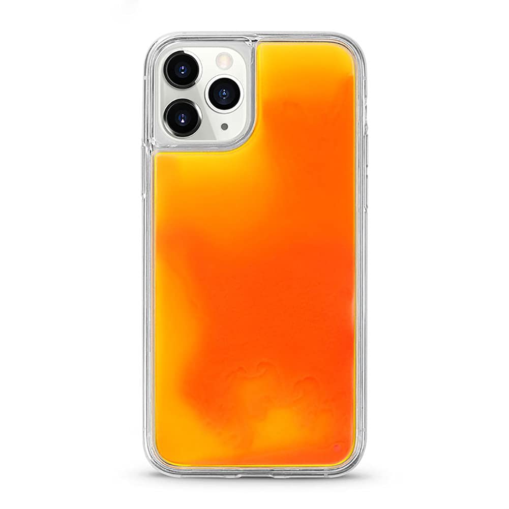 Yatchen Liquid Fluorescent Case for iPhone 13/14,Luxury Fun Glow in The Darkness Quicksand Clear Hard PC + Soft TPU Bumper Luminous Shockproof