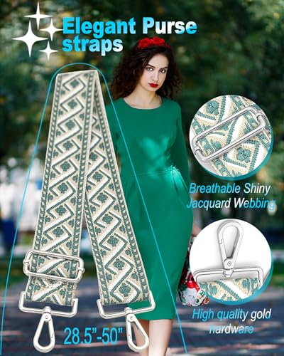 Image of Silvery Purse Straps Replacement Crossbody - Guitar Strap for Purse Crossbody