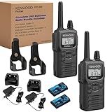 KENWOOD PKT-300 2-Radio Value Pack with Accessories, UHF Two-Way Business Radios, 2W Power, 6 Channels, Rugged MIL-STD 810, IP52 Weather-Resistant, 16-Hour Battery, 6-Mile Range, LCD Display