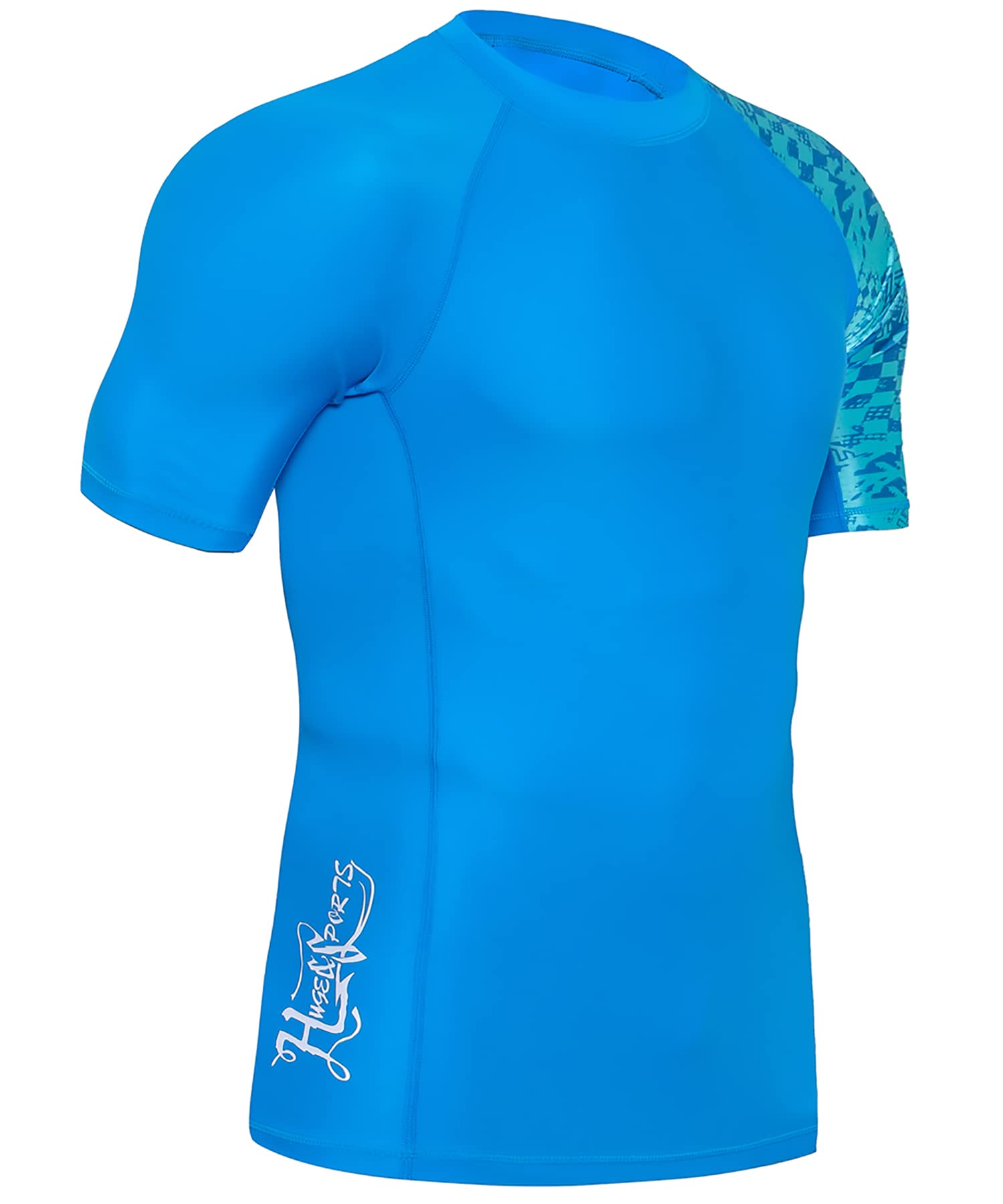 HUGE SPORTS Rashguard para hombre de manga corta de secado rápido para surf y natación