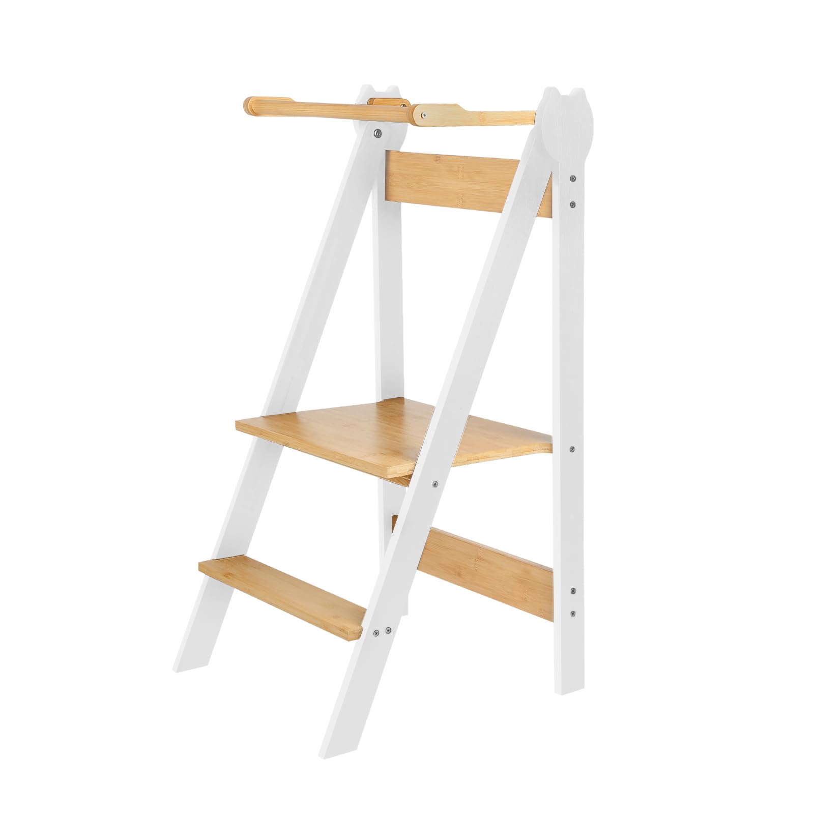 Tour d'apprentissage 3 niveaux réglables en bois pliable pour l'autonomie des enfants