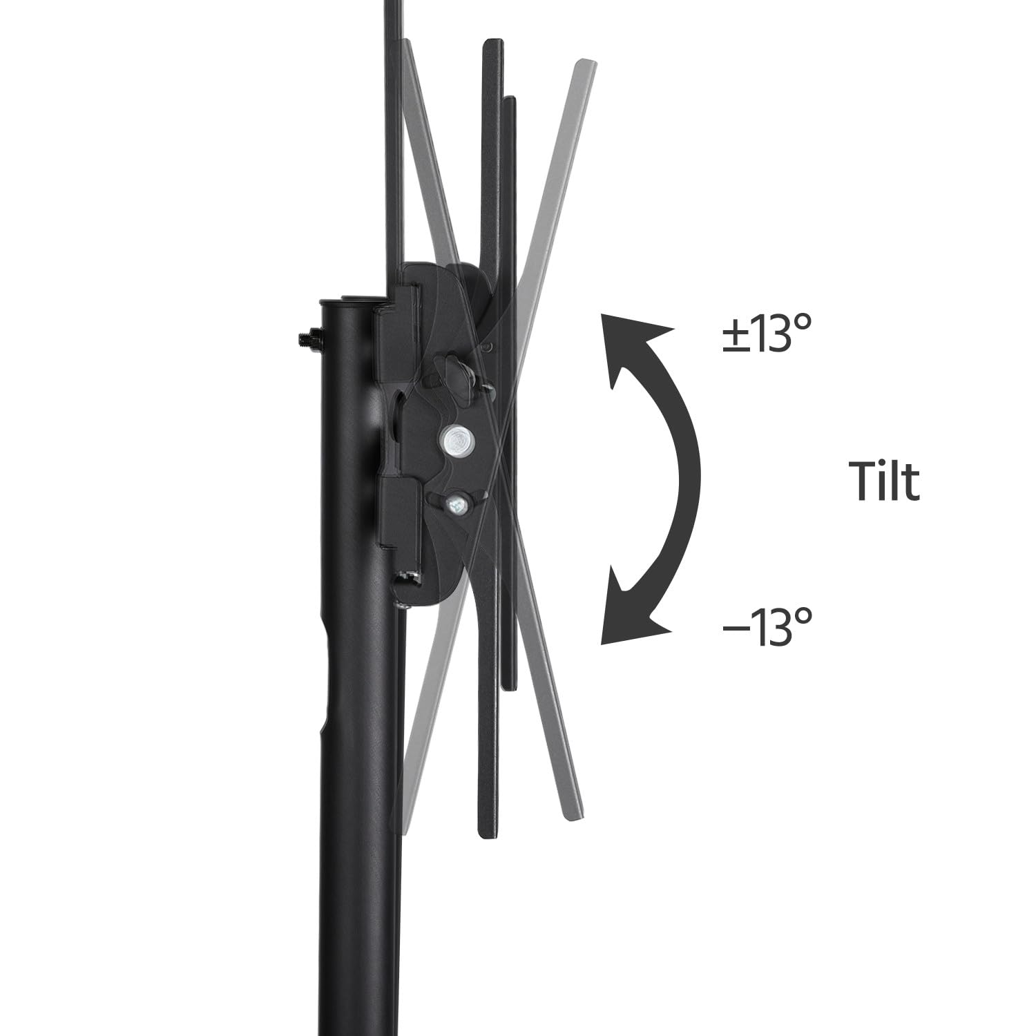 Supporto Staffa TV da 30 a 60 pollici Pavimento Carrello Porta TV Schermi Monitore LCD LED Plasma con Ruote Ripiani Carico 50 KG di Altezza e Angolo Regolabile