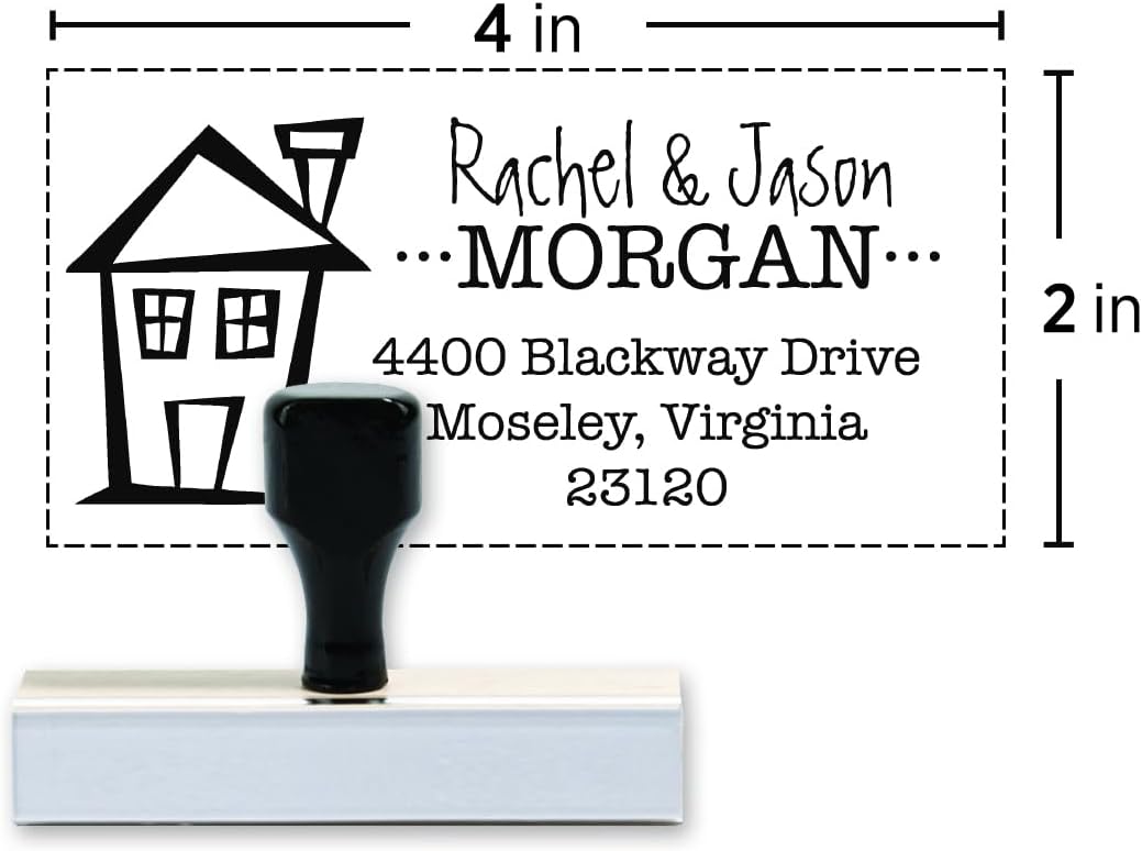 Traditional Wood Stamp – Custom Logo Rubber Stamps, Classic Wooden Handle, Impression Area 2" x 4", Non-Self-Inking, Personalized Business or Craft Stamp *RF111*