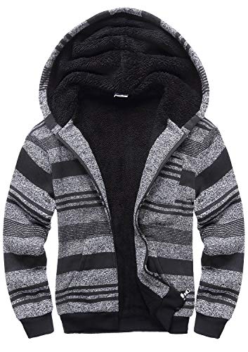 GEEK LIGHTING Boys Sherpa Lined Hoodie Kids Fleece Sweatshirt Full Zip Hooded Jacket (A-Dark Grey,12)