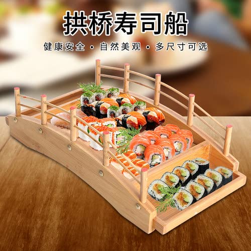 Japanbargain 1611, Large Sushi Bridge Wooden Sashimi Sushi Serving Plate Sushi Party Food Platter, 18 Inch #TOP2