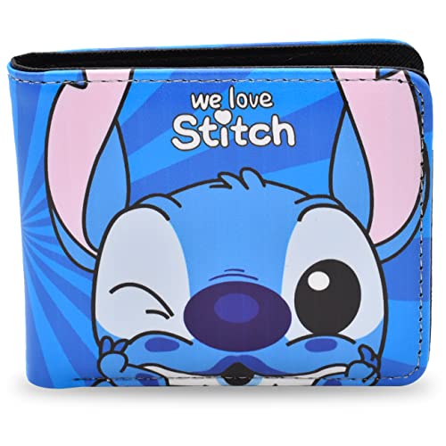 Tomicy Stitch Porte-Cartes en Cuir, Motif Dessin Animé Portefeuille en Cuir Portefeuille à 2 Volets pour Enfants Et Garçons Motif Dessin Animé Cover