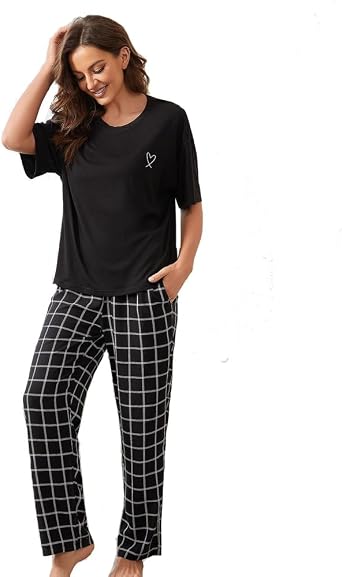 Womens Loungewear 2 Piece Jogger Summer Pajama Set Sweatsuit Outfits Casual Pullover Lounge Sets Tracksuits
