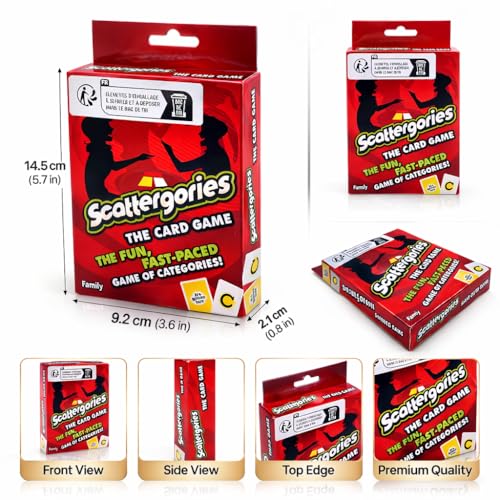 Image of Classic Card Game - 112 Colorful Cards | Fun Family & Party Game | 2-10 Players | Easy to Learn | Ages 7+ | Fast-Paced Colour & Number Matching Game for Kids & Adults (Scattergories)