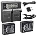 Kastar LCD Dual Fast Charger & 2 x Battery for Olympus BLH-1 BLH1 and Olympus OM-D OMD E-M1 Mark II EM1 MARKII MARK2 Cameras