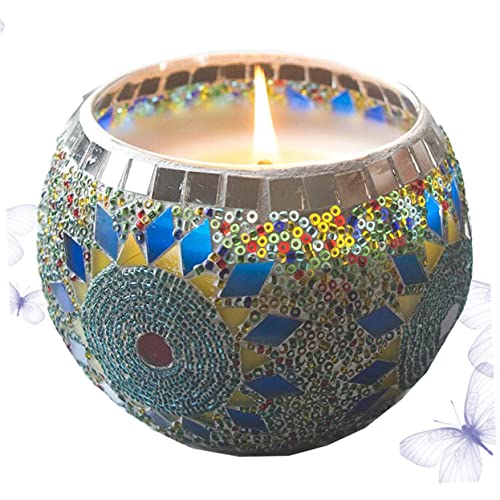 RORPOIR Mosaic Style Centerpiece Tea Light Holder Tea Light Bowl Votive Candle Holders Tealight Candle Holder Party Bowl Candleholders Crystal Candle Stand Crystal Candles Sunflower Manual