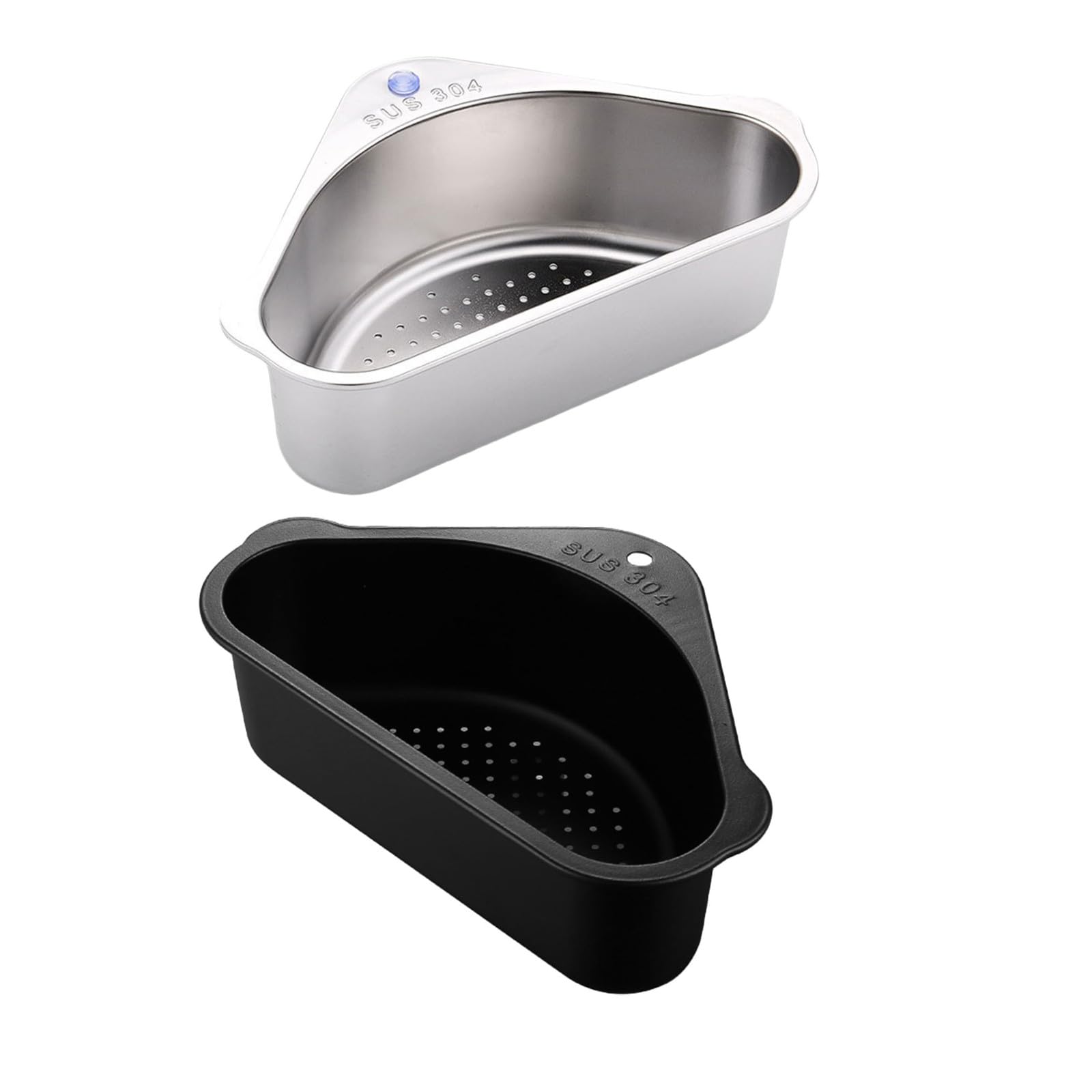 NUOBESTY Colador de desagüe lateral para fregadero: cesta de acero inoxidable para recoger alimentos, cesta colgante para fregadero de esquina, filtro para residuos de comida de cocina y limpieza de