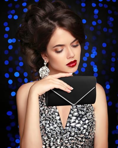 Image of TINDTOP Clutch Purses for Women, PU Leather Formal Evening Bags Shoulder Party Handbags Wedding Cocktail Prom Clutches