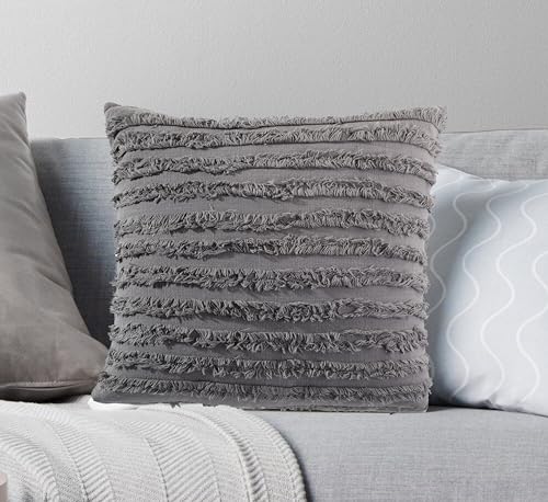 Image of mosey Cushion Covers 12 inch x 18 inch Set of 2 | Boho Rectangle Cushion Covers 12x18 | Lumbar Cushion Cover 12x18 Medium Grey