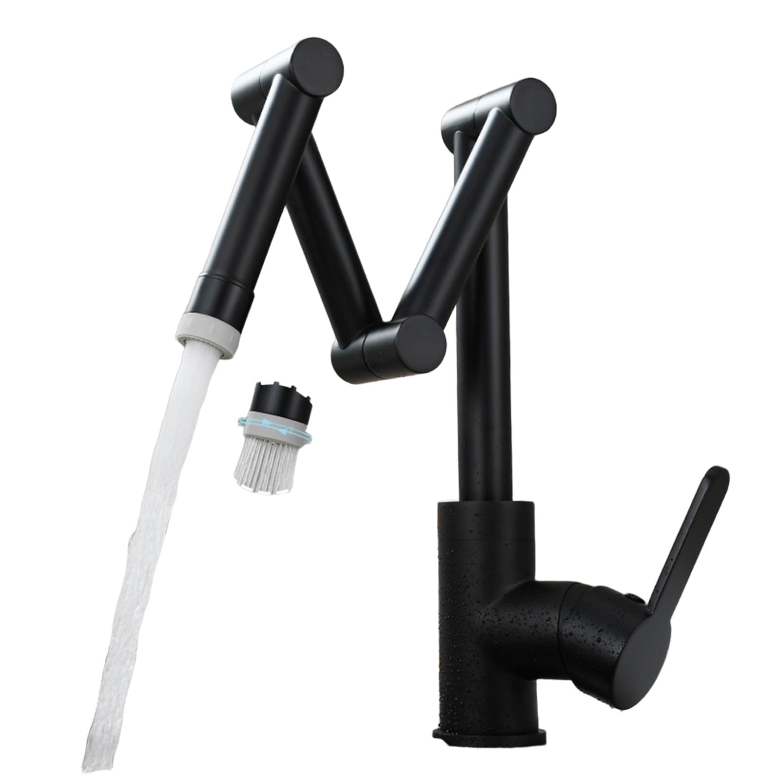 Robinet de cuisine noir pivotant 360 mitigeur eau chaude froide double sortie d'eau