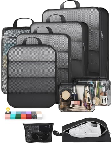 Veken 9/11 Set Compression Packing Cubes for Travel Essentials,Compressible...