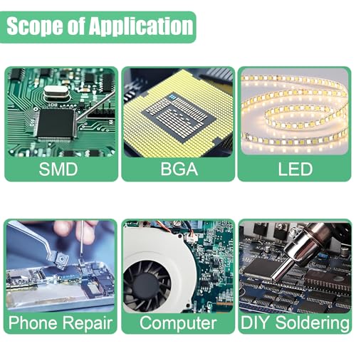 Image of TH-3016 Solder Paste & TH-2530 Solder Wick Set,Sn42% Bi58% Lead Free Solder Paste,138℃ Liquid Solder Paste 30g (1 Pack), 10Ft Desoldering Wick Braid (1 Pack),For electronic Soldering