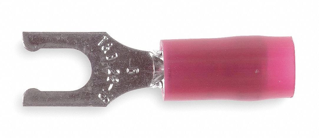 Fork Terminal, Lockng, 10 Stud, Red, PK100