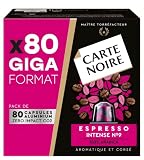 CARTE NOIRE - Capsules de Café Espresso Intense N°9 Compatibles Nespresso - Café Arabica - Giga Format de 80 Capsules Aluminium - Fabriqué en France