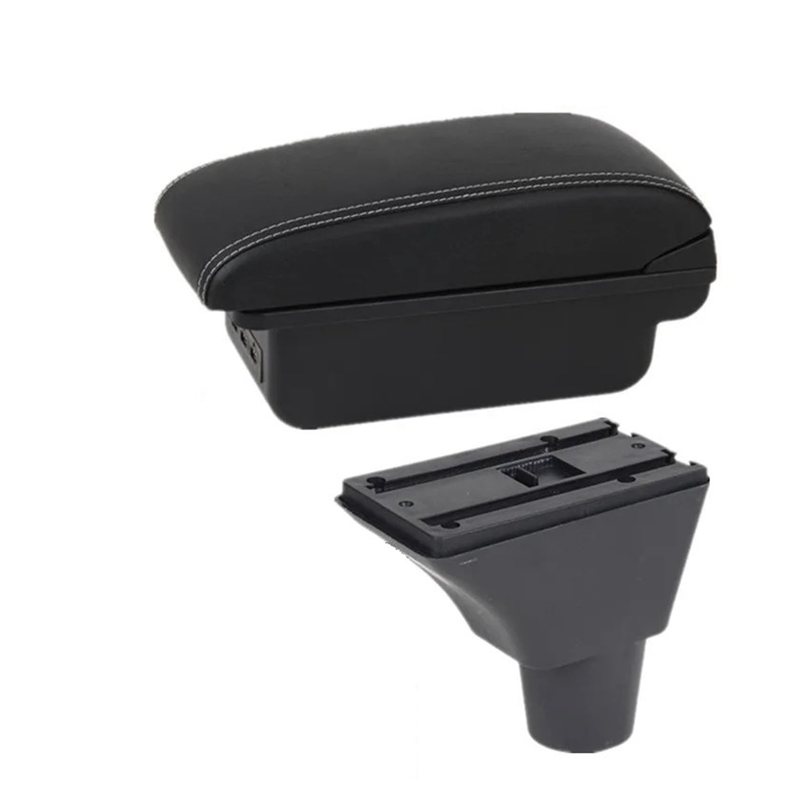 Hguvsjd Armrest Box For Citroen For C3 For C4 Armrest Storage Box Interior Dedicated Retrofit Parts Accessories Car Armrests(B white line 3USB)
