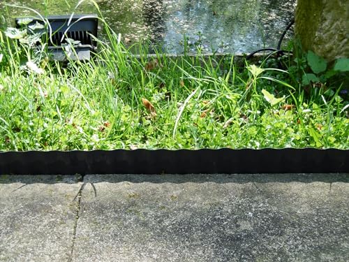 Rasenkante 30cm hoch 9m lang Grau Anthrazit Beeteinfassung Beetumrandung Rasenbegrenzung Mähkante Krötenzaun PET-Folie flexibel wetterfest Gartenabgrenzung Raseneinfassung Rolle