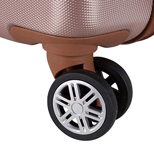 Mala de Viagem Media em Abs Yins 21068 Rodas Duplas Cadeado Integrado - Rosê