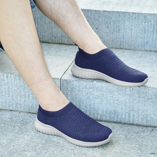 Image of TIOSEBON Men's Slip On Walking Shoes Arch Support Knit Mesh Lightweight Casual Comfortable Gym Workout Running Tennis Travel Standing Sneakers