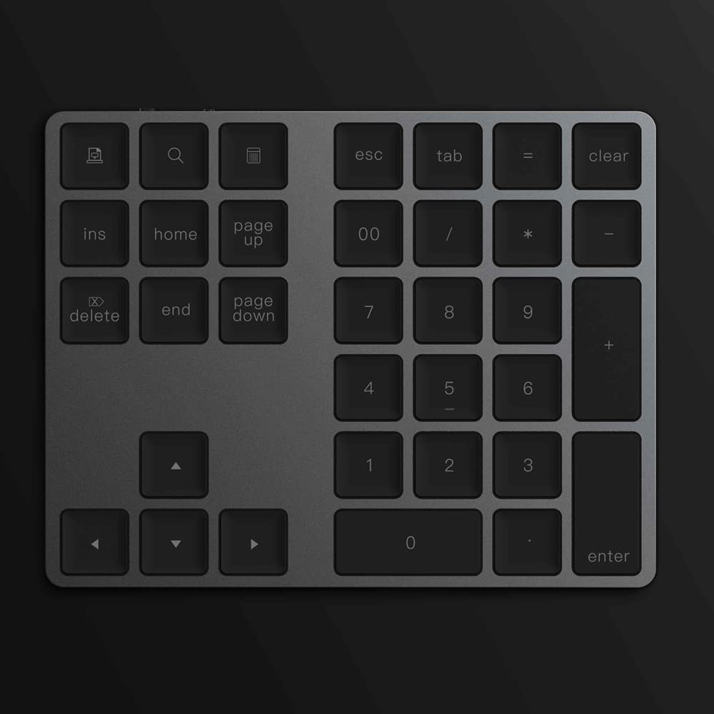 N+B Clavier numérique, BT 3.0 Pavé numérique sans Fil 34 Touches Compatible avec Windows/iOS/Mac/OS/Android Clavier numérique pour PC Tablette Bluetooth Portable USB Claviers (Le Noir)