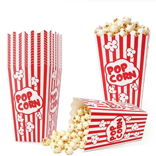 Savvylife 54 Pcs Mini Popcorn Boxes (11.7 x 6.7 x 5 cm) for Party Small Paper Popcorn Boxes Bulk Popcorn Containers for Kids Event Movie Night Cinema Experience