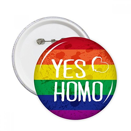 Pins LGBT Oui Homo - Fixation solide pour vêtement sans abîmer le tissu lot S